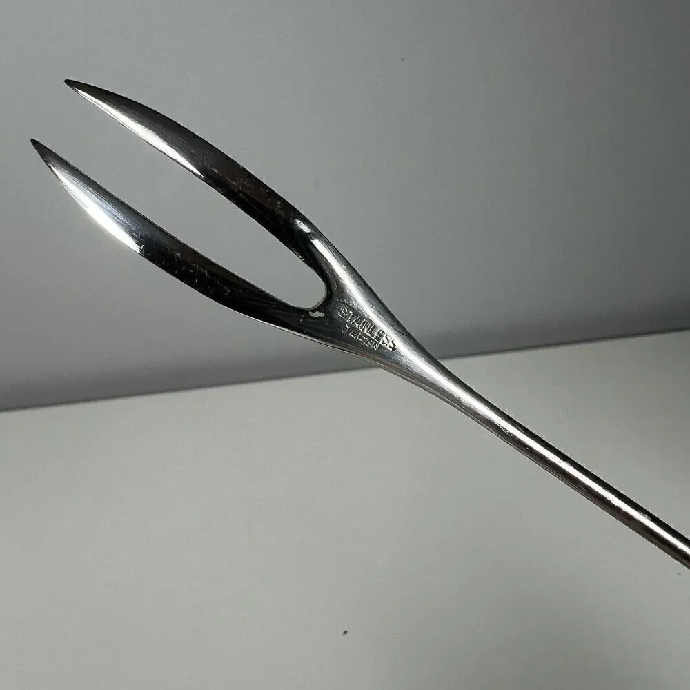 Vintage Fondue Fork Set 5 Dark Wood Handles Made in Japan Unbranded 10.5”
